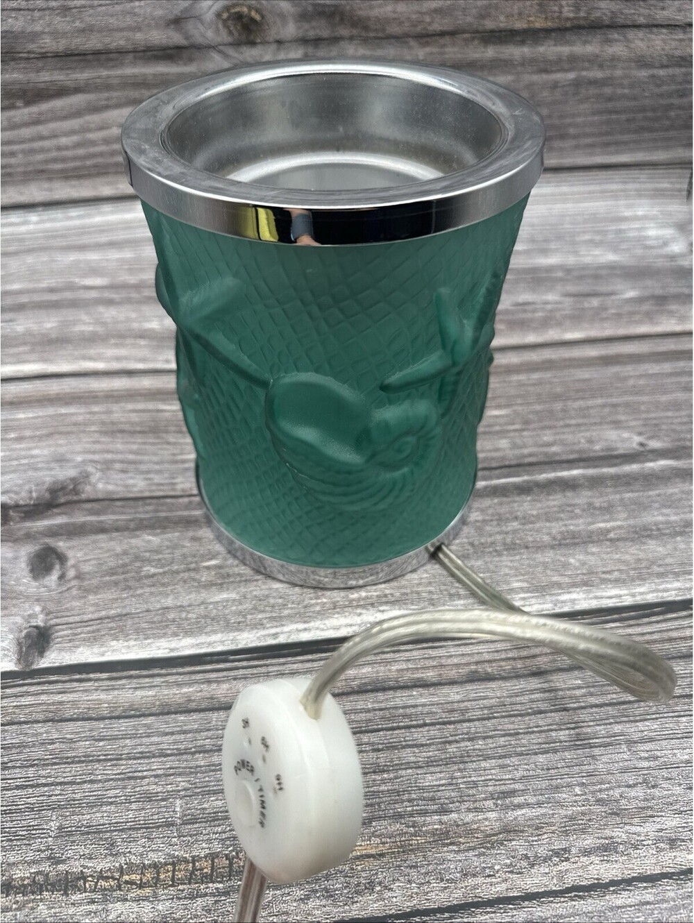 Yankee Candle Scenterpiece Teal Glass Seashell Wax Melt Warmer Timer